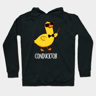 Con-duck-tor Cute Duck Pun Hoodie